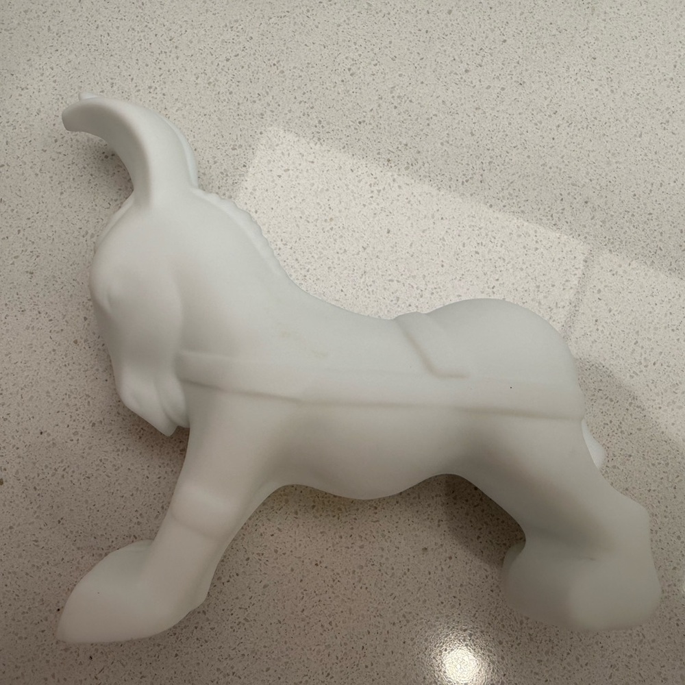 Vintage Fenton White Satin Donkey With Cart RARE - Picture 7 of 17